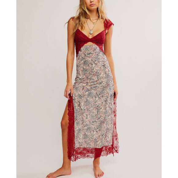 Free People Other - FREE PEOPLE Suddenly Fine Maxi Slip / Birch Combo